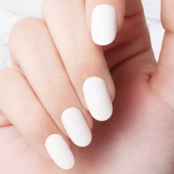 Classic White Oval nails