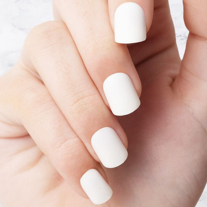 Classic White Square nails
