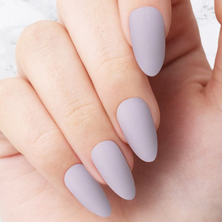 Classic Lilac Almond Shaped nails