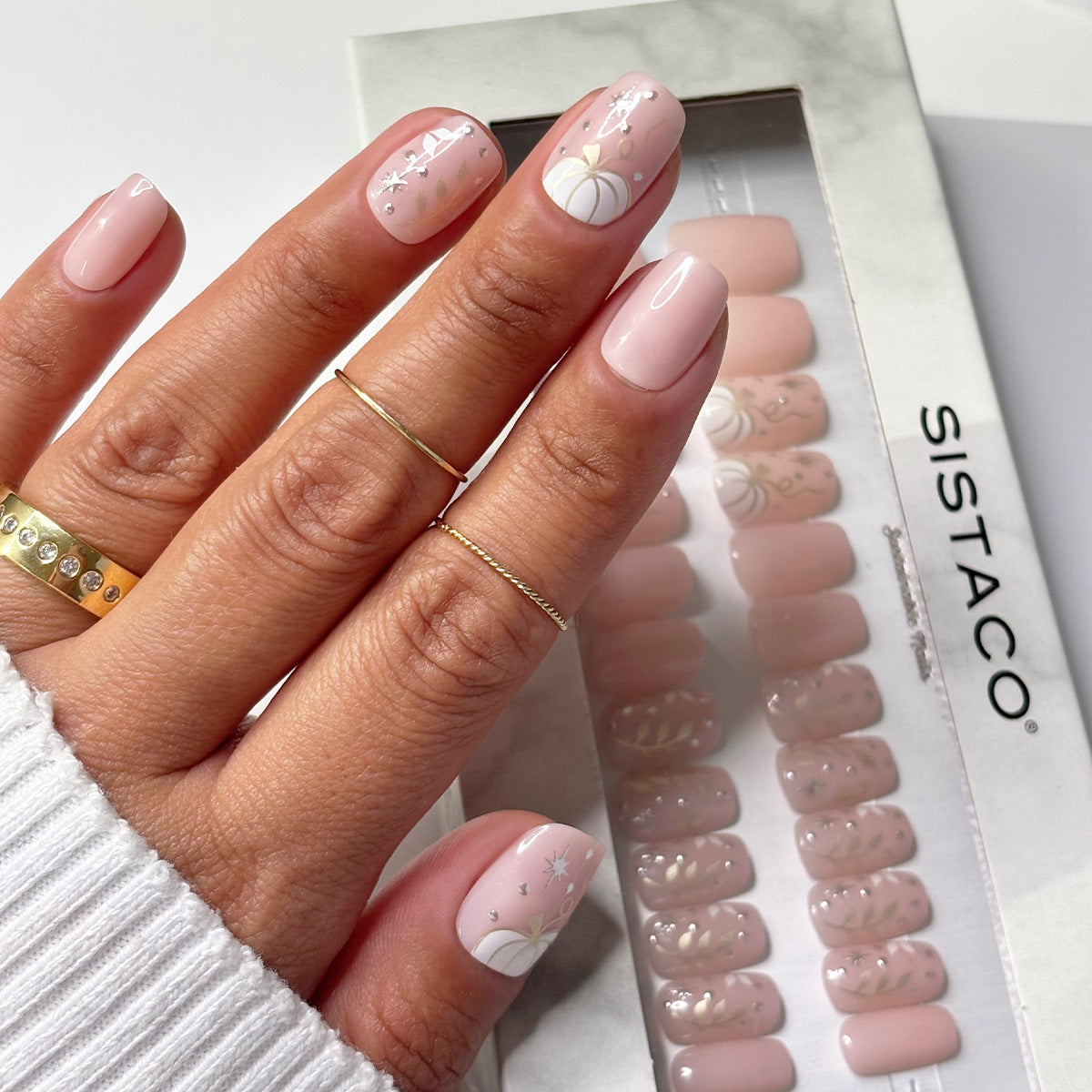 Gourd Glam - Squoval Sustainable Nails