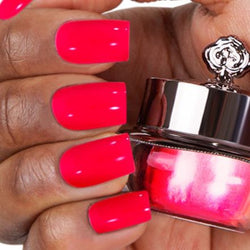 Nails showing bold shade of pink