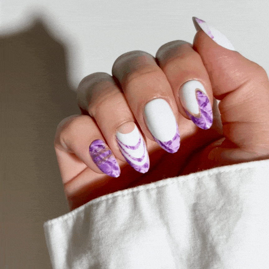 Lavender Strata - Almond Sustainable Nails