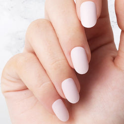 Classic light pink oval shaped nails