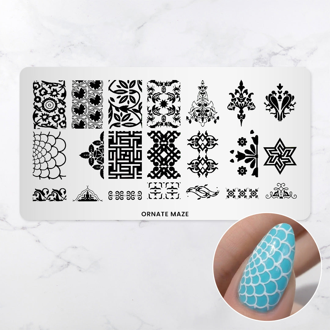 Orneite Pattern Ornate Maze Nail Stamping Plate – Sistaco – Sistaco New Zealand