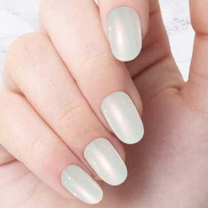 Classic White Glazed Oval nails