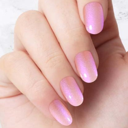 Classic pink glazed oval nails