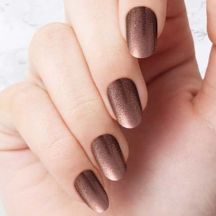 Classic dark brown Glazed Oval nails