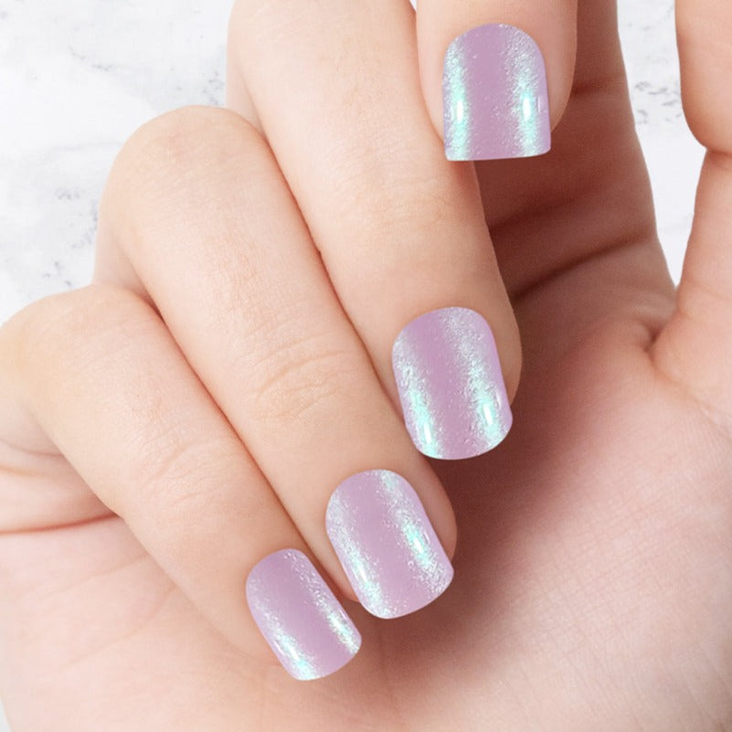 Mottled pink Glazed - Square Sustainable Nails