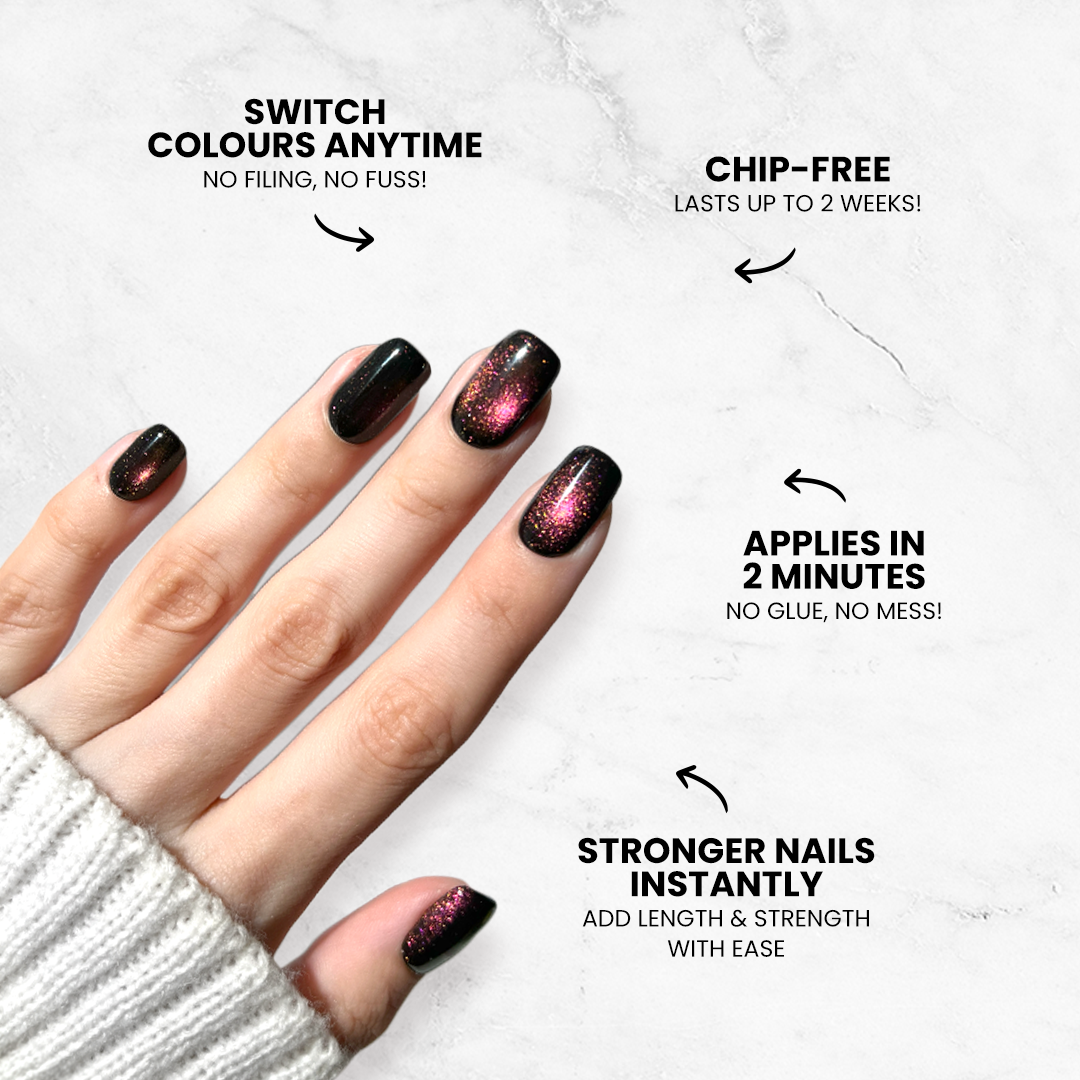 Noir Baroque - Square Sustainable Nails