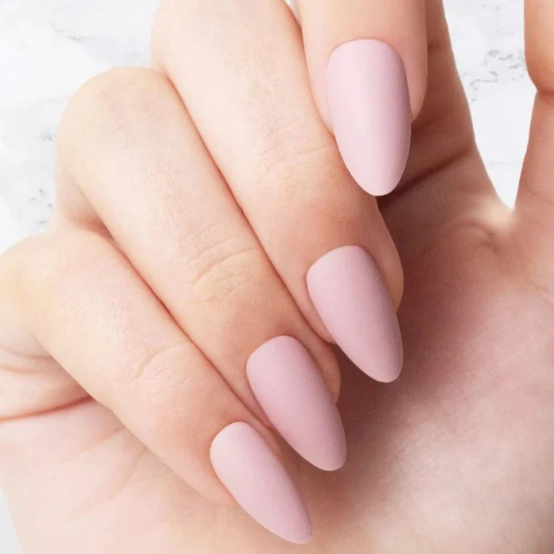 Classic Pink Almond Shaped nails