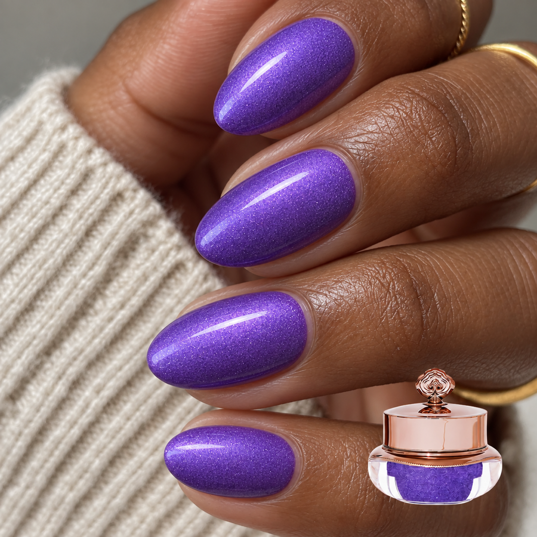 Amethyst manicure with matching colour pot
