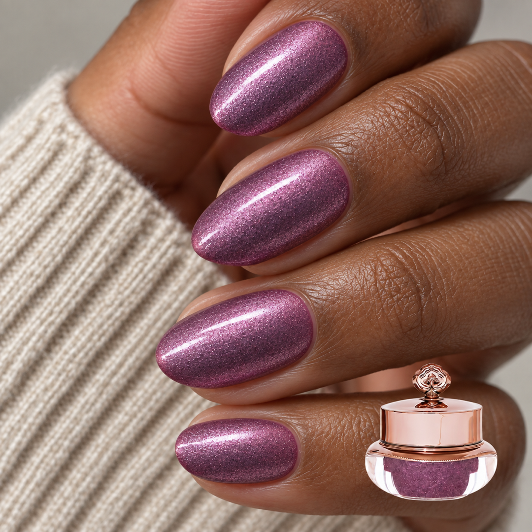 Bohemian manicure with matching colour pot