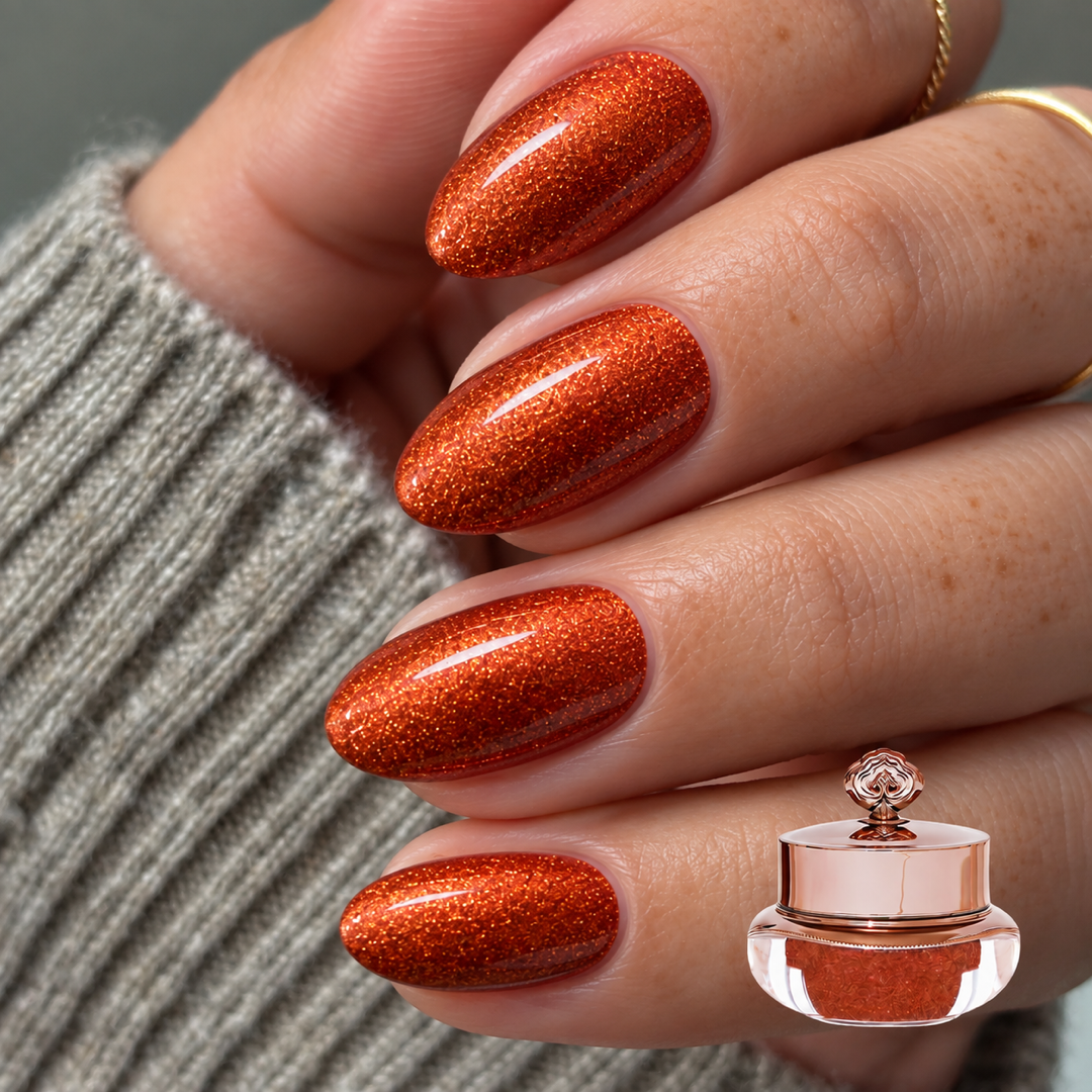 Fall manicure with matching colour pot