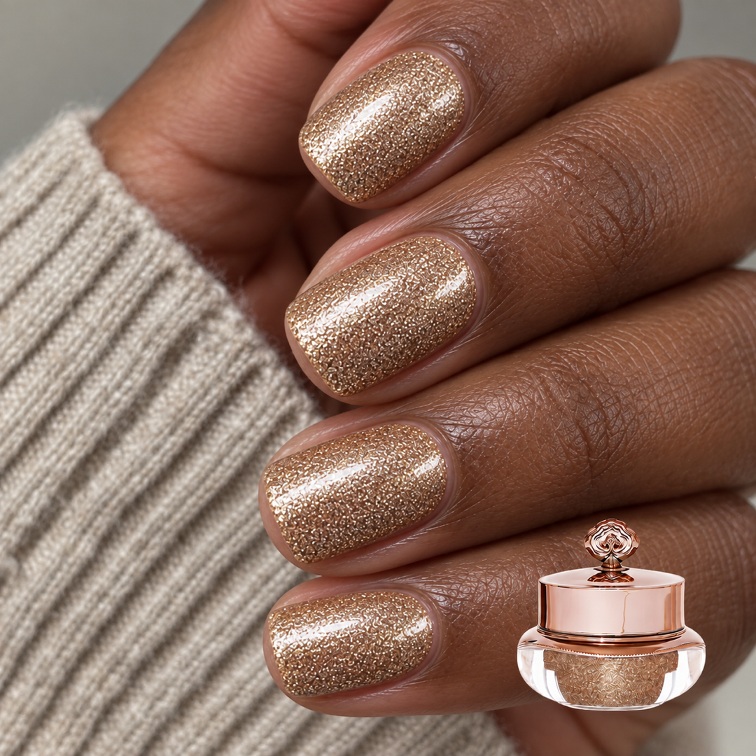 Gingerbread manicure with matching colour pot