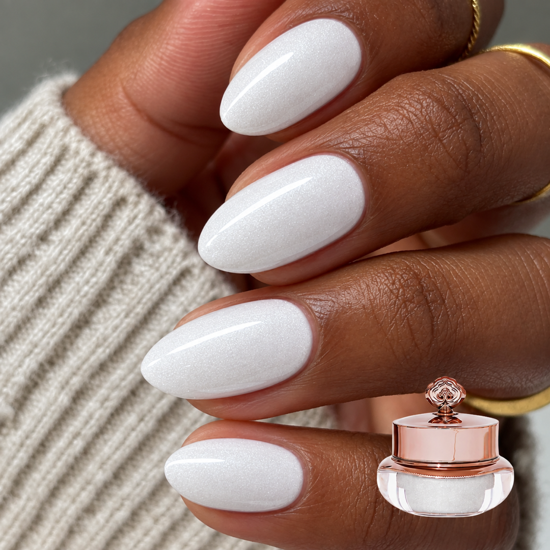 Pearl manicure with matching colour pot