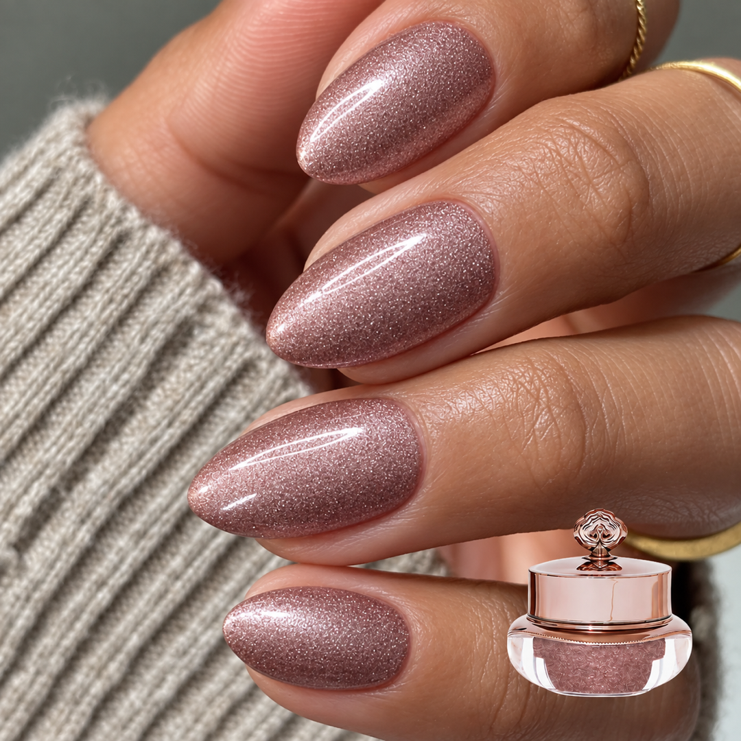 Rosy manicure with matching colour pot