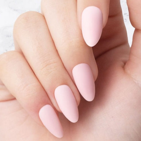 Classic Light Pink Almond Shaped nails
