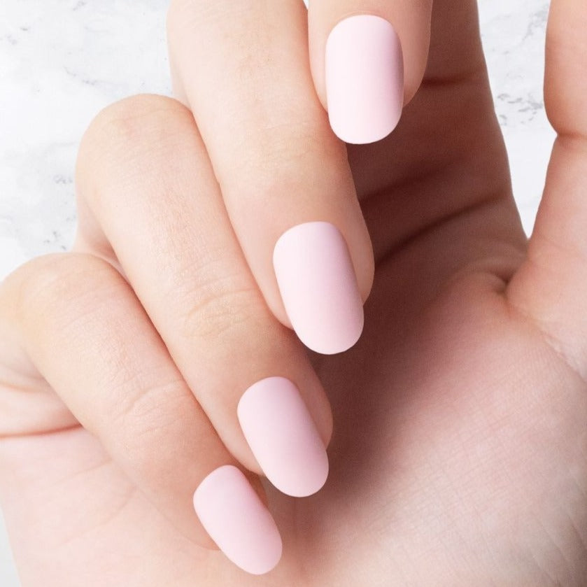 Classic Light Pink Oval Shaped nails