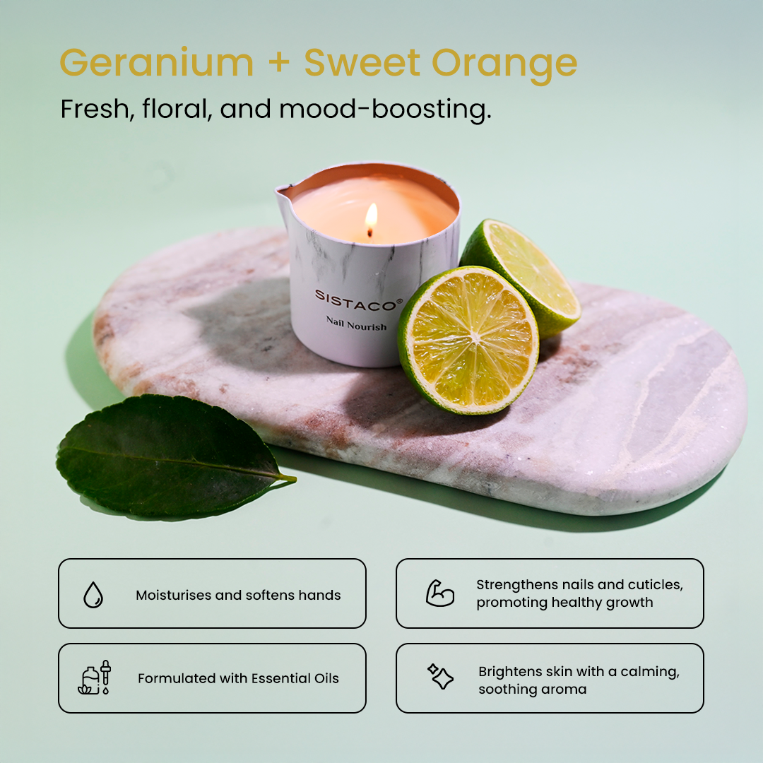 Nail Nourish Candle - Geranium + Sweet Orange - Pre Order
