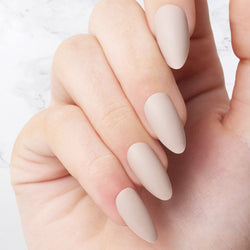 Classic Beige Almond Shaped nails