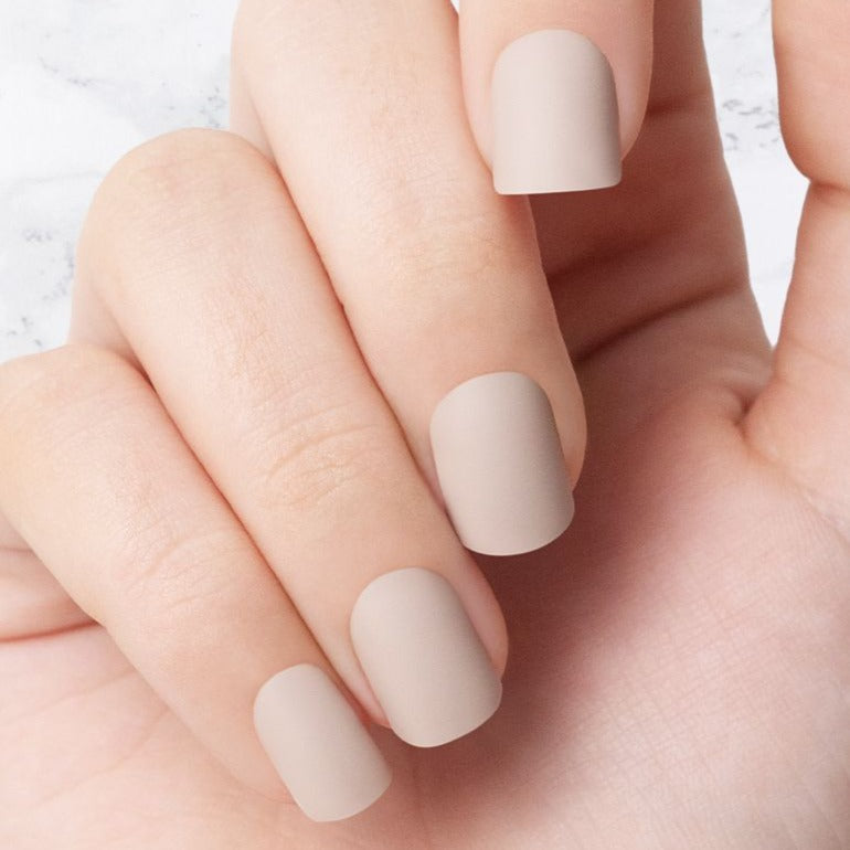 Classic Beige Square Shaped nails