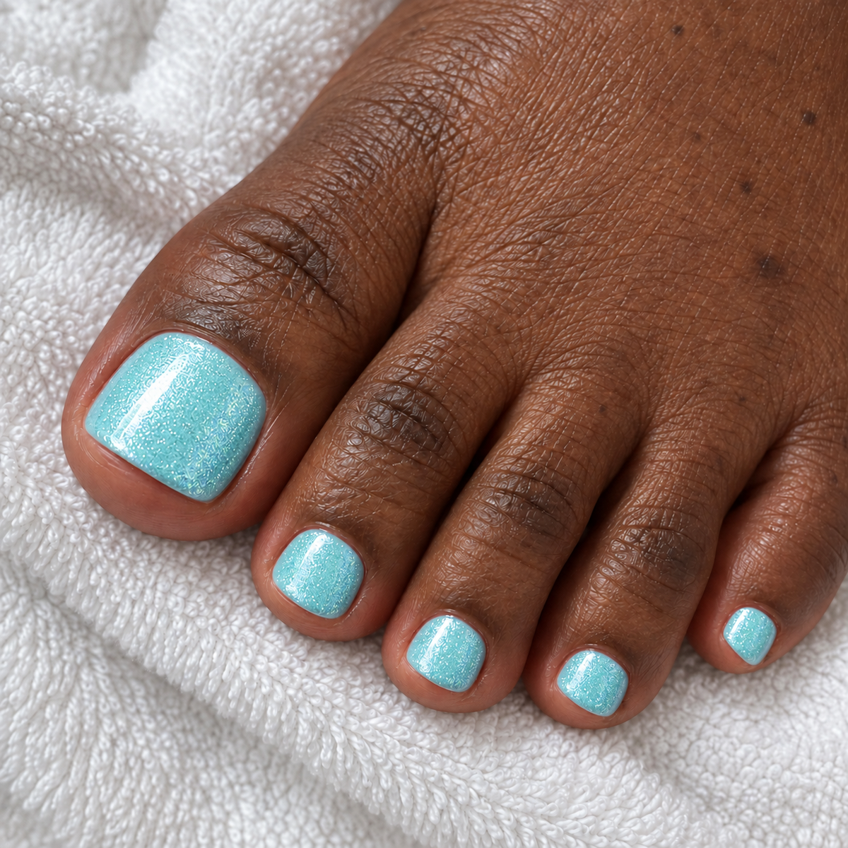 Tiffany Shimmer matte nail powder pedicure