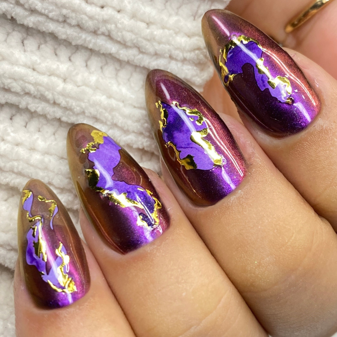 Ethereal Sparks - Nail Embellishment finished manicure