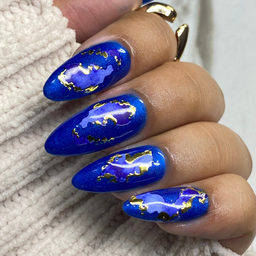 Mystic Swirl - Nail Embellishment finished manicure